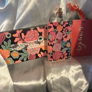 Canyon Moon Set of luggage tags- Floral & “Wander”.  Great Gift Idea!